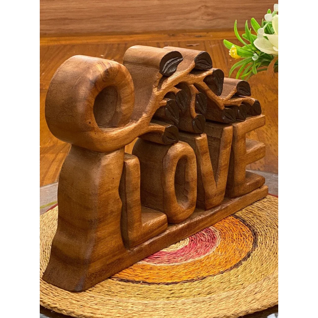 Mother’s Day Gift Wooden Carved LOVE Words Decoration