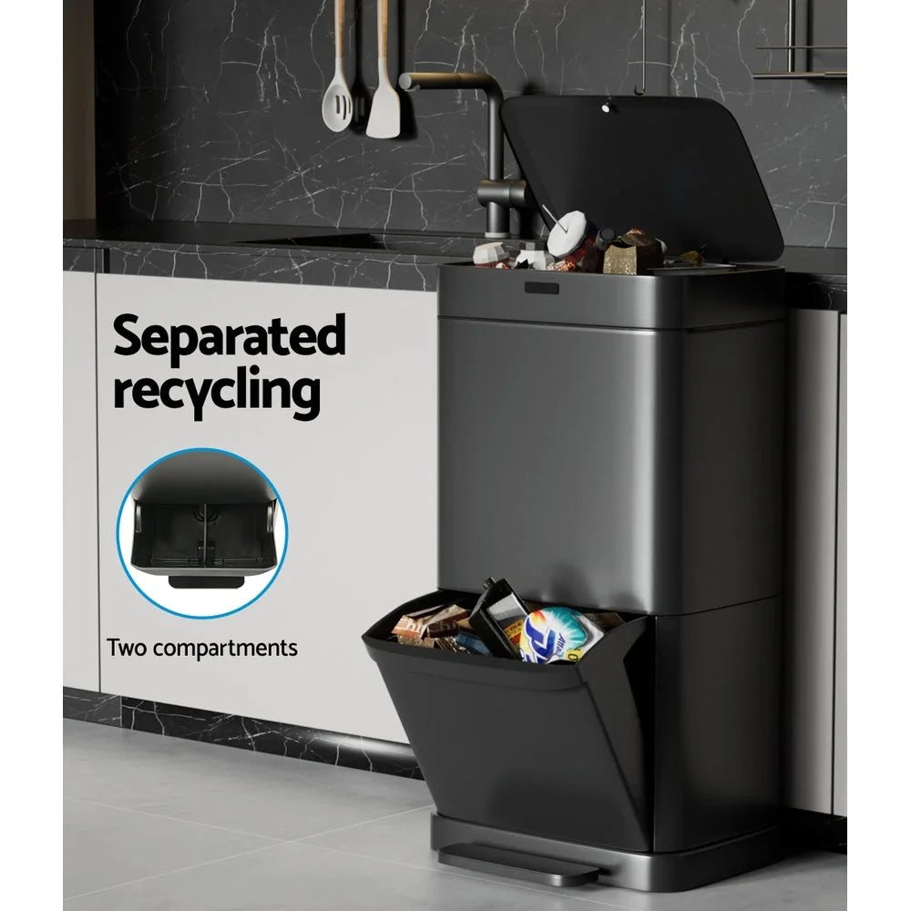 Motion Sensor Bin 70L Pedal Automatic - Black