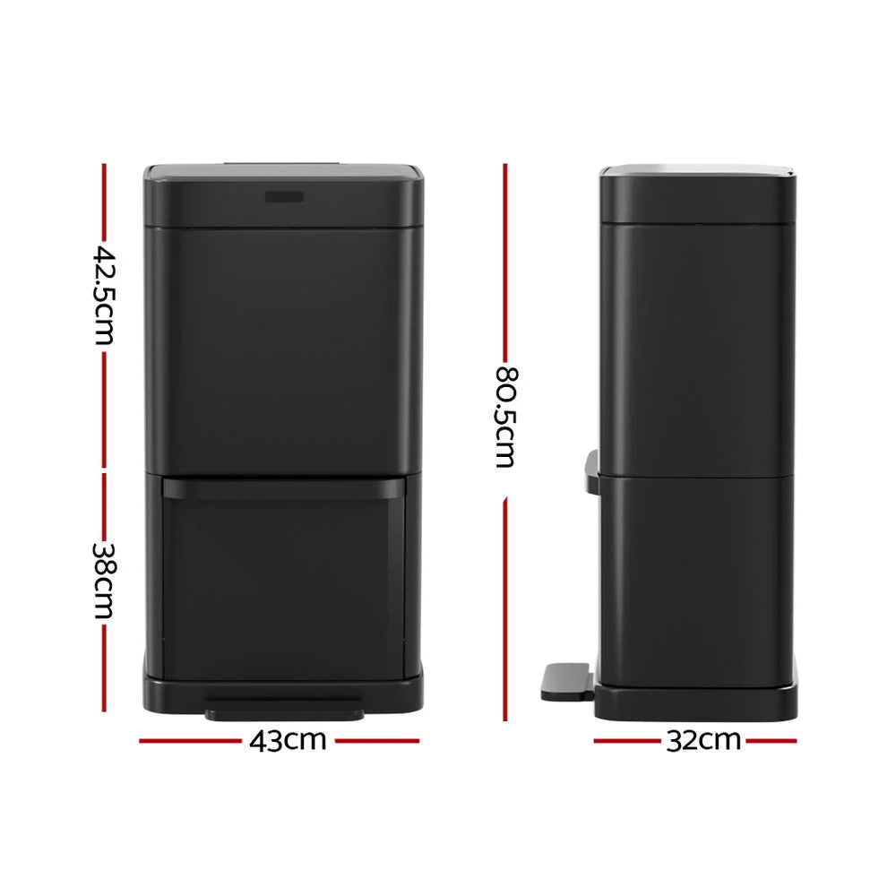 Motion Sensor Bin 70L Pedal Automatic - Black