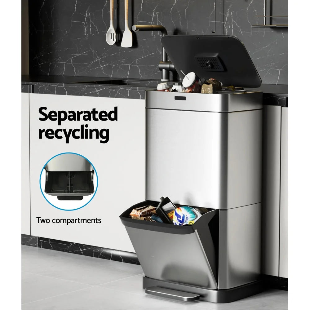 Motion sensor bin with 70l pedal automatic bins rubbish