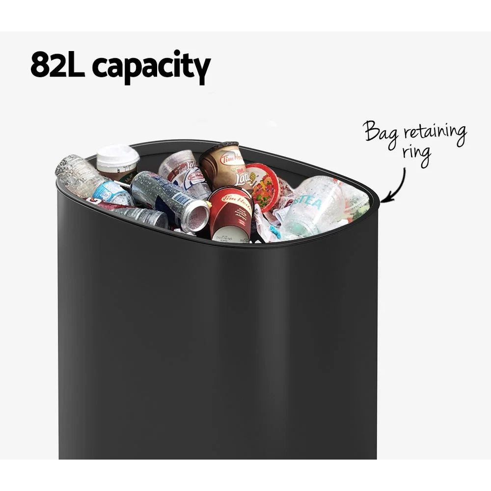 Motion Sensor Bin 82L Rubbish Automatic - Black