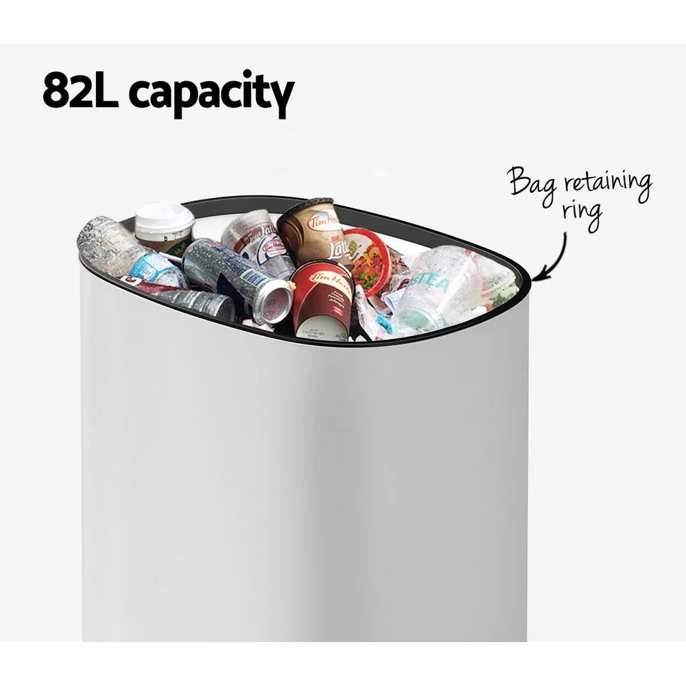 Motion Sensor Bin 82L Rubbish Automatic - White