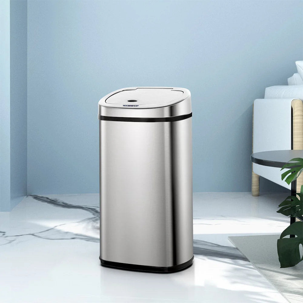 Motion Sensor Rubbish Bin 50L Stainless Steel - Weisshorn