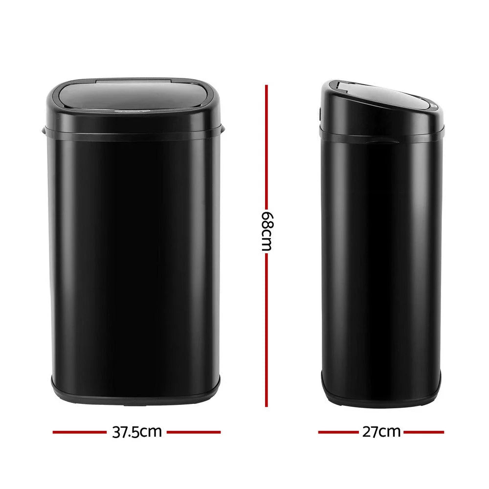 Motion Sensor Rubbish Bin 58L Black 931