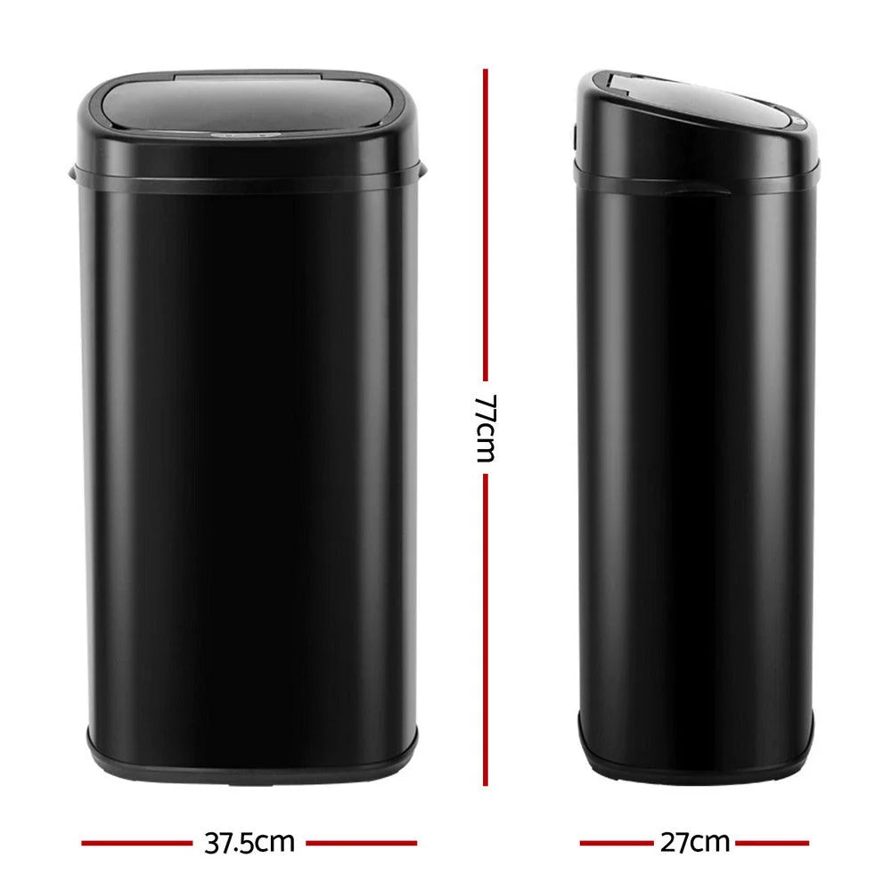Motion Sensor Rubbish Bin 68L Black living room