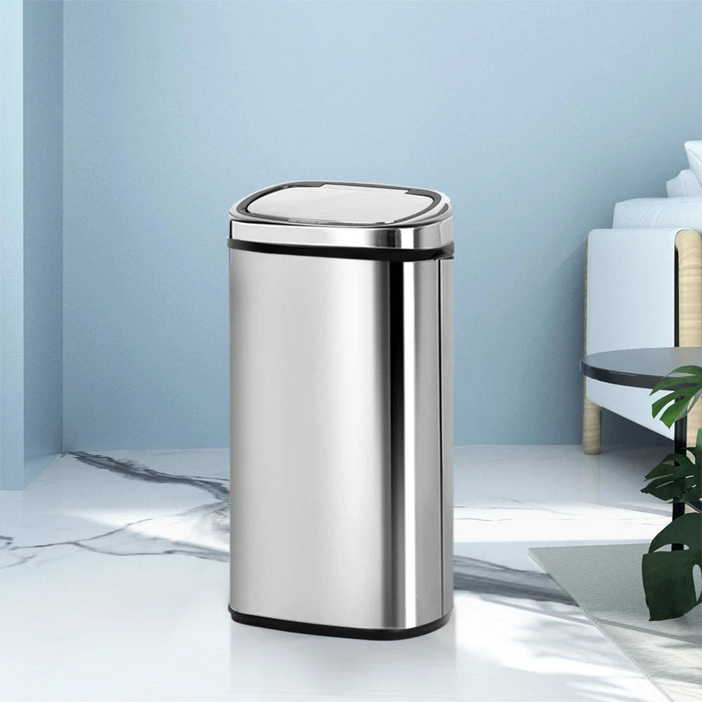 Motion Sensor Rubbish Bin 68L Stainless Steel - Kitchen Bins
