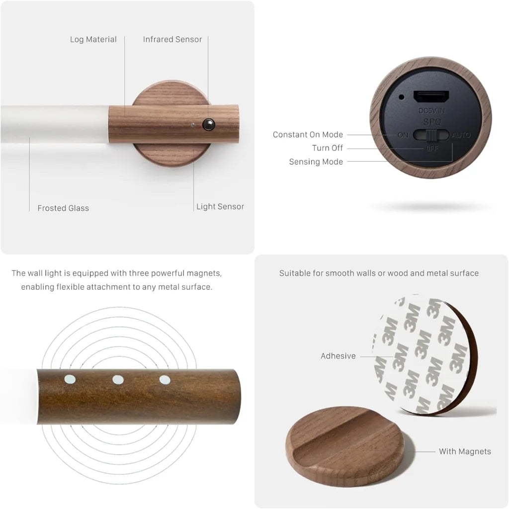 Motion Sensor Wall Light - Indoor LED Rechargeable (2pcs)