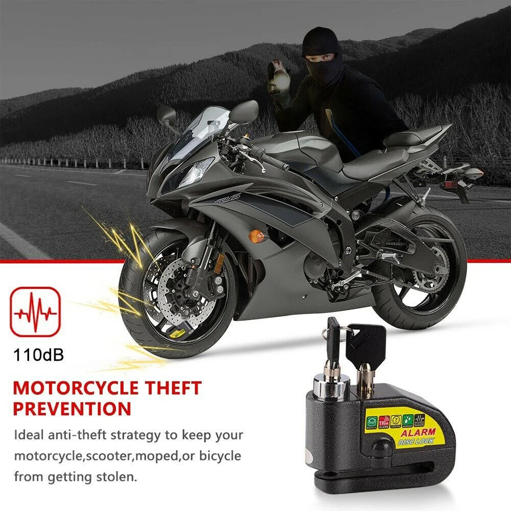 Motorcycle Alarm Disc Lock Brake Handlebar Throttle Grip