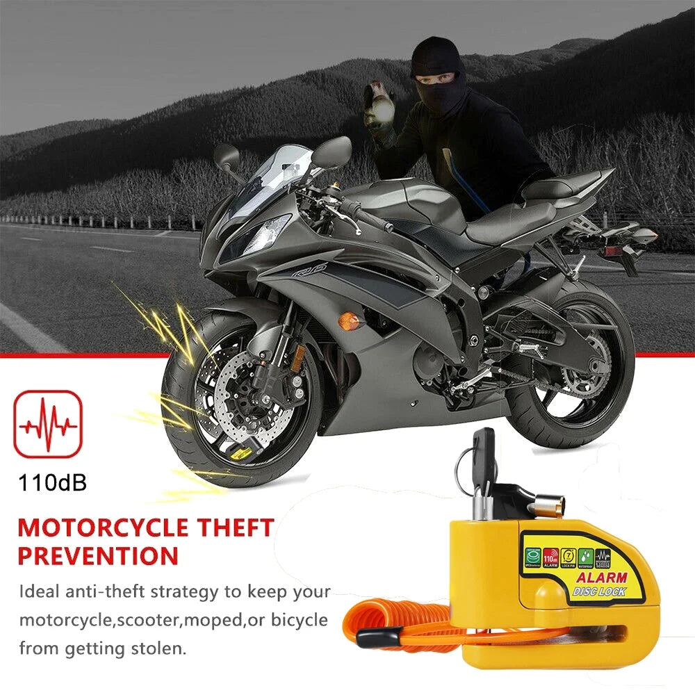 Motorcycle Alarm Disc Lock Rotor Lock Motor Bicycle Bike