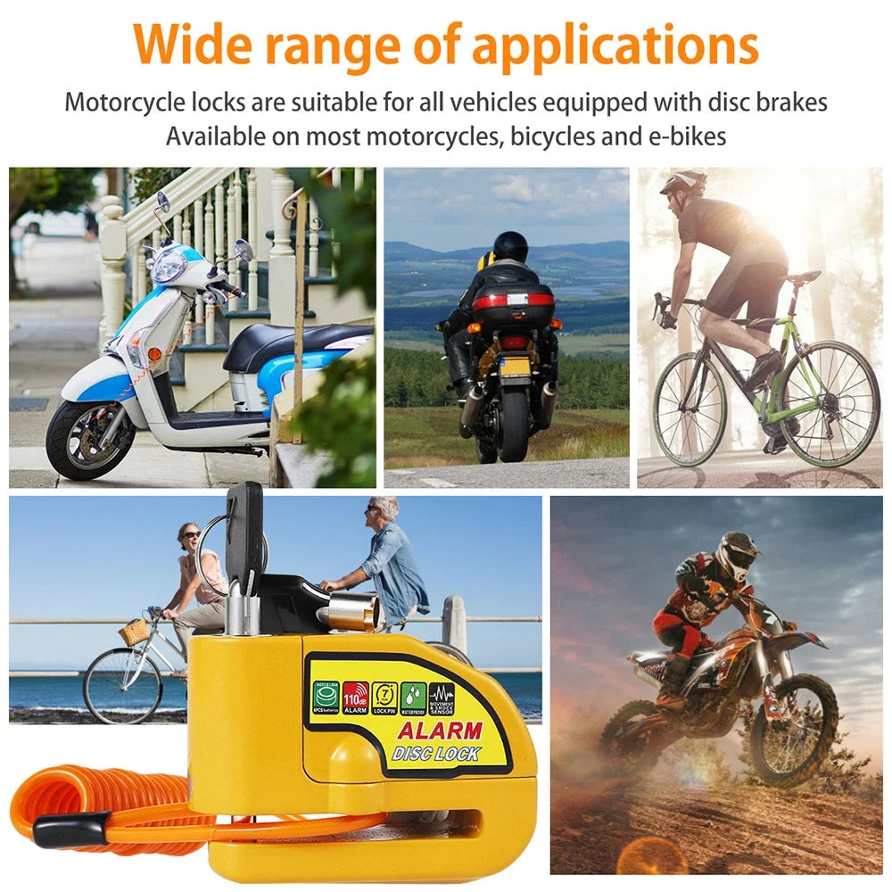 Motorcycle Alarm Disc Lock Rotor Lock Motor Bicycle Bike