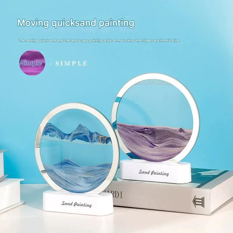 Moving Sand Art Picture with LED Night Light Base - USB