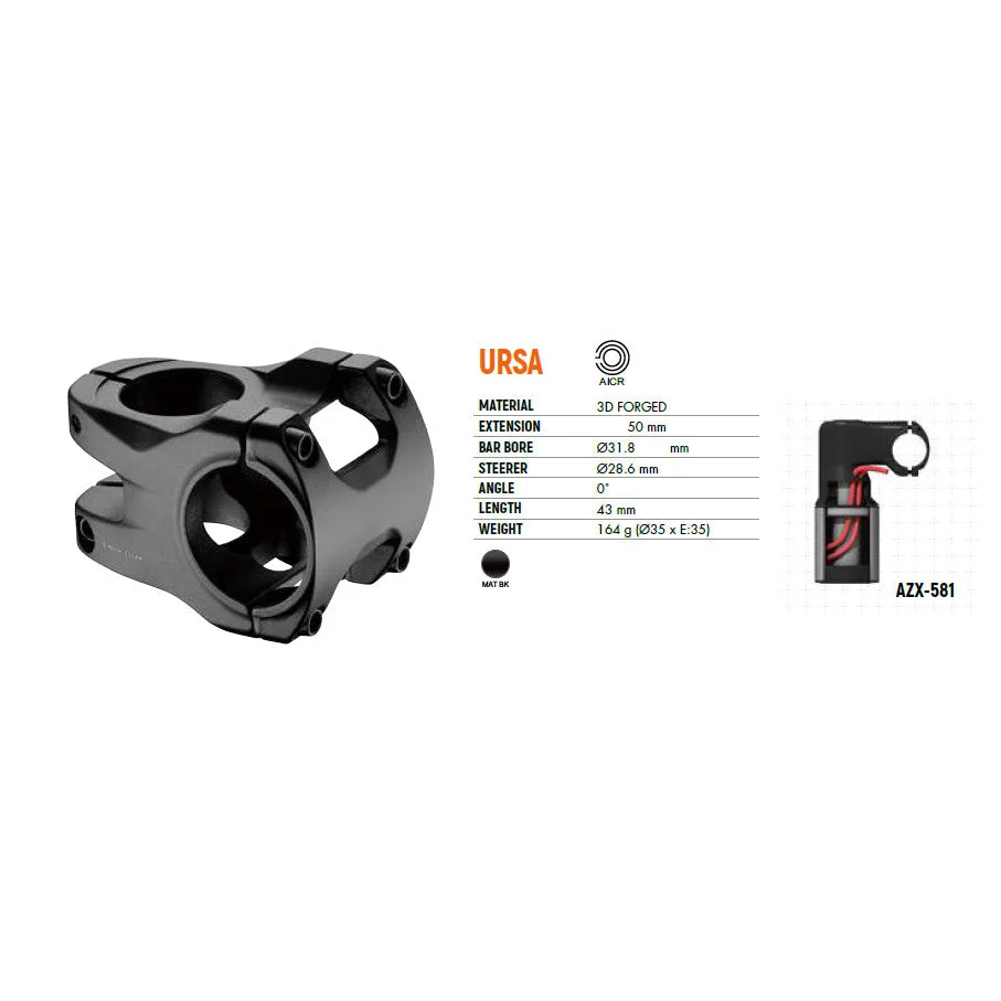 MTB Mountain Bike Stem Satori URSA AICR 31.8mm Universal