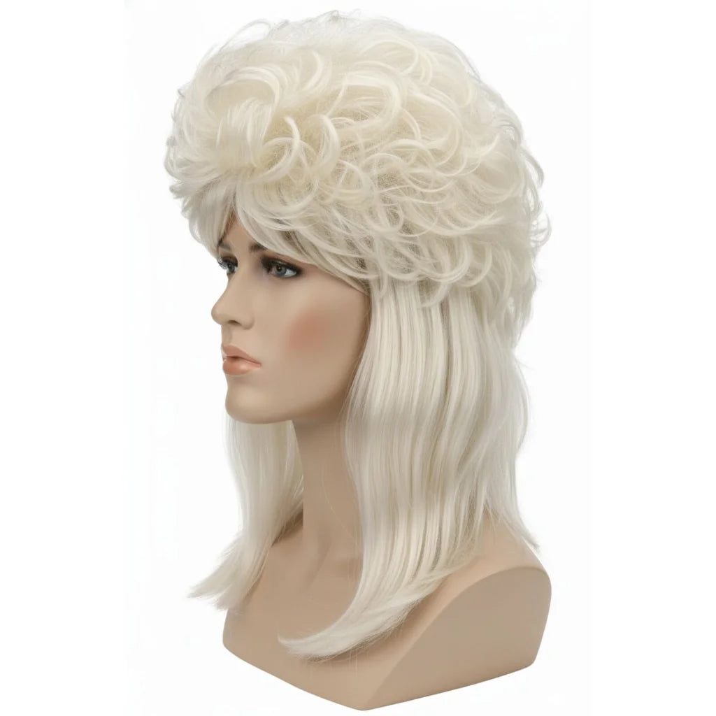 Mullet Wig 80s Fancy Dress Mens Party Costume Rock Bogan