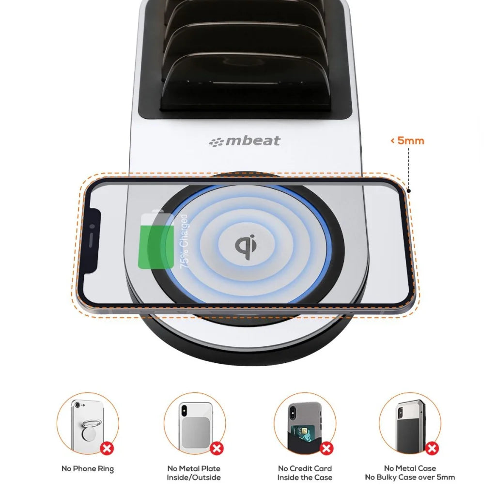 Multi-Device USB & Wireless Charging Dock 50W Qi Certified