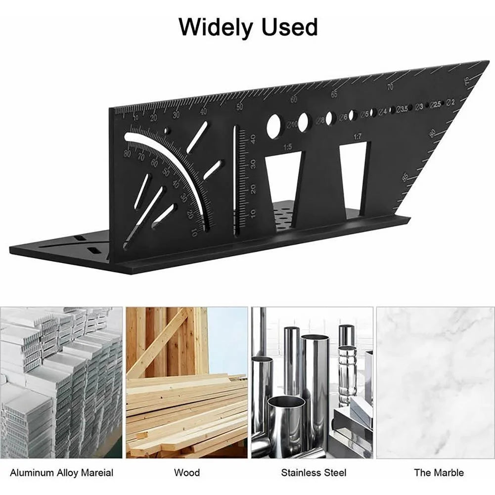Multi-function Aluminum Angle Ruler for 3d Woodworking