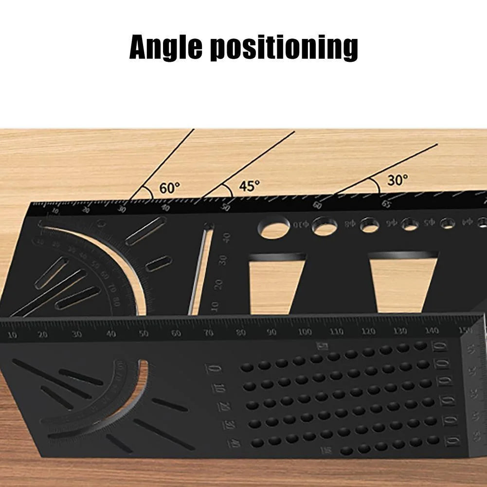 Multi-function Aluminum Angle Ruler for 3d Woodworking