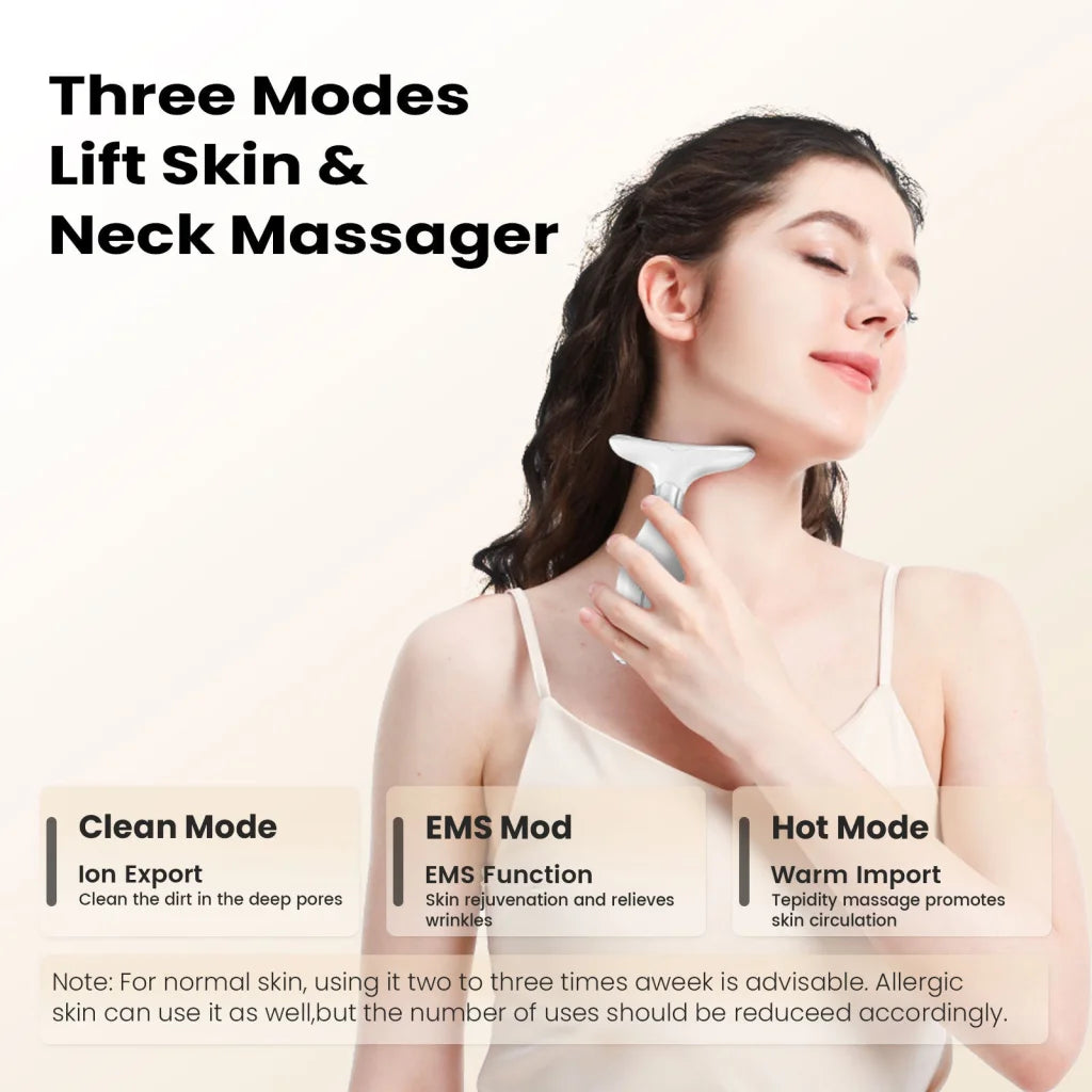 Multi-Function Facial & Neck Massager with LED Light