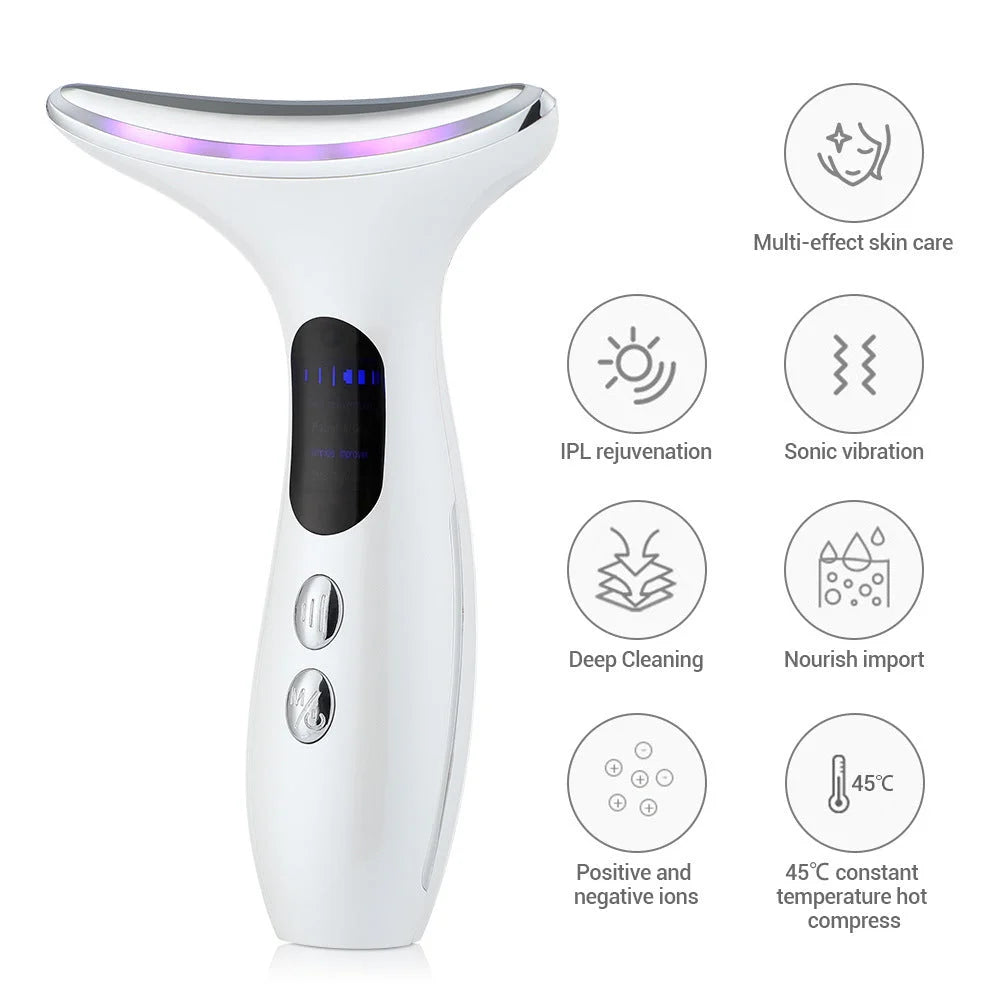 Multi-Function Neck & Face Beauty Device - 4-in-1 LED Light