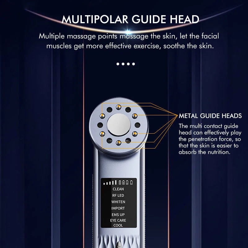 Multi-Functional Facial Beauty Device - Ultrasonic EMS RF
