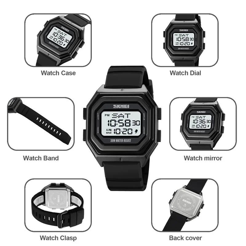 Multi-functional Outdoor Men Watch with Electronic Timing