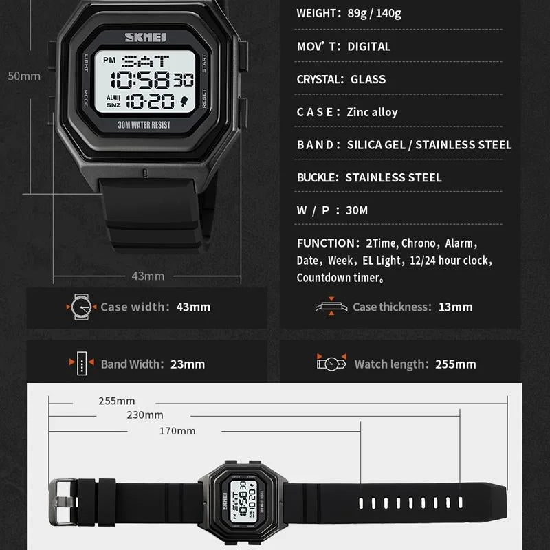 Multi-functional Outdoor Men Watch with Electronic Timing