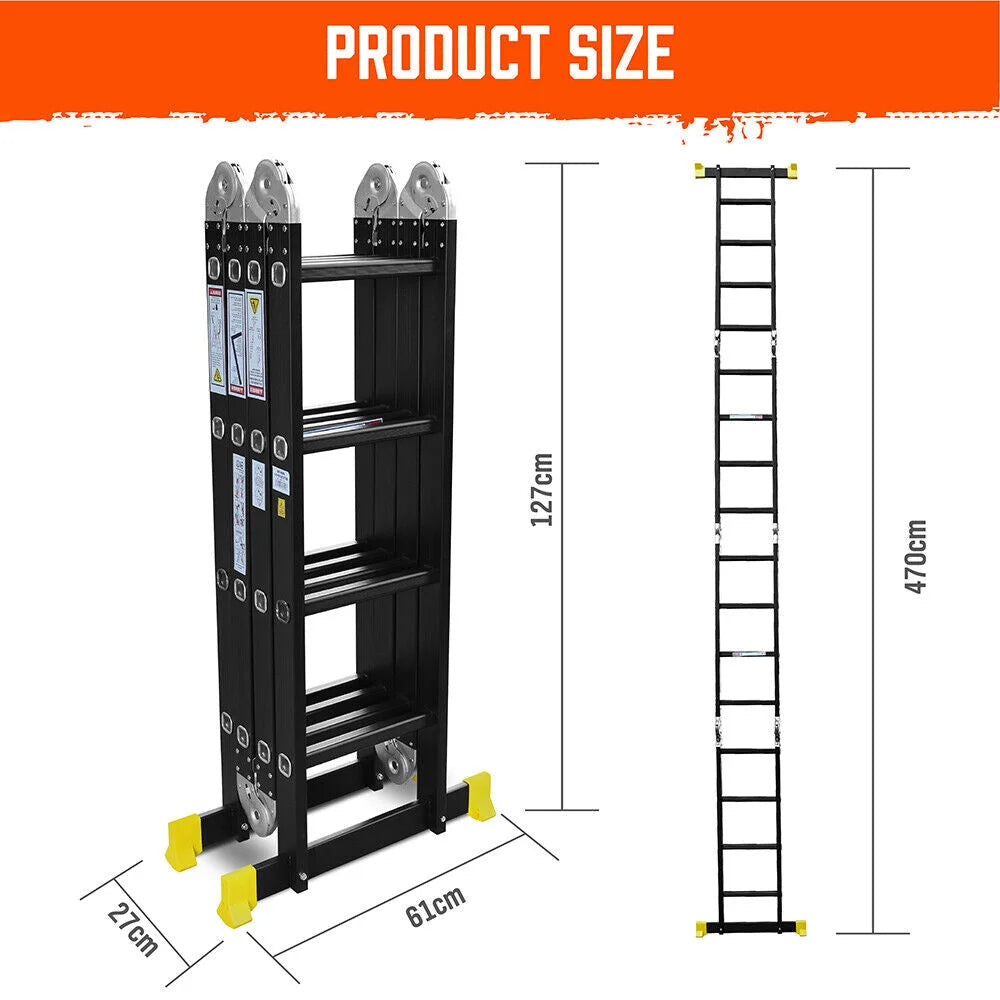 Multi Purpose Ladder 4.7M Aluminium Folding Extension
