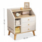 Multi-Storage Nightstand White Wood Combo Three Drawers
