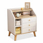 Multi-Storage Nightstand White Wood Combo Three Drawers