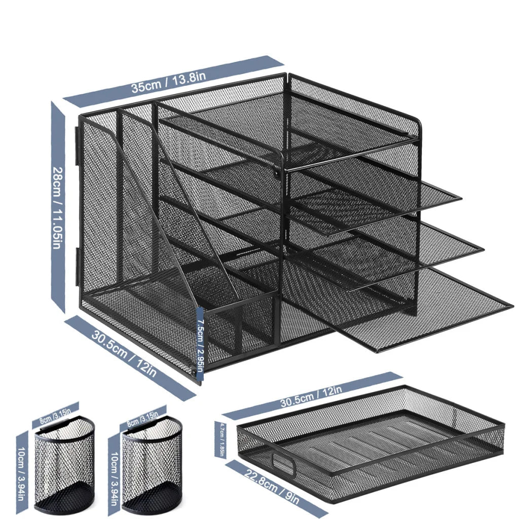 Multi-Tier Desktop Organizer File Holder Document Storage