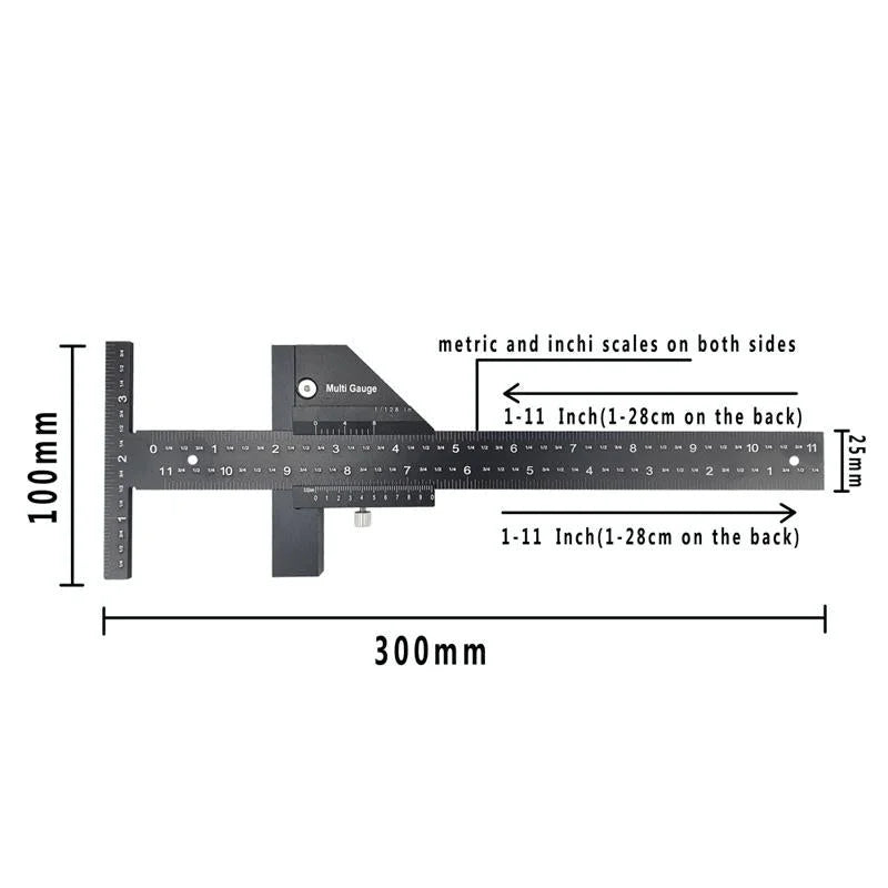 Multifunctional Aluminum Alloy Marking Ruler - t Type