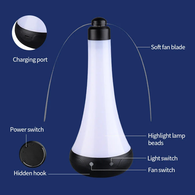 Multifunctional Fly Repeller Fan with LED Light