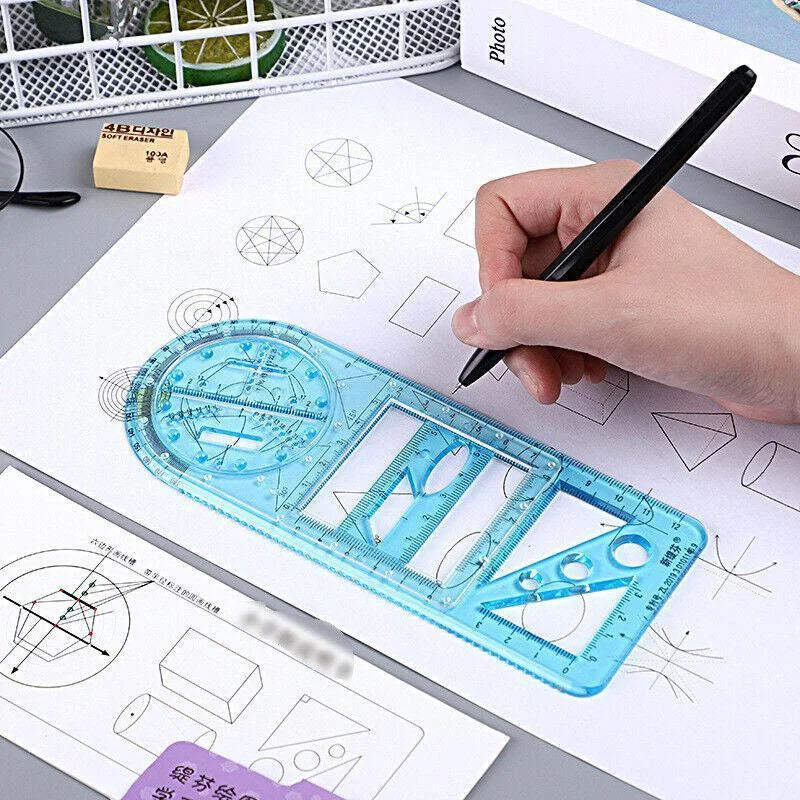 Multifunctional Geometric Ruler Student Mathematics Drawing