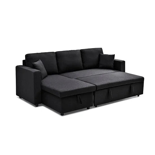 Multifunctional Sofa Bed Fabric Upholstery Chaise Section