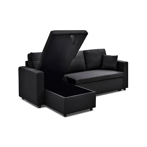 Multifunctional Sofa Bed Fabric Upholstery Chaise Section