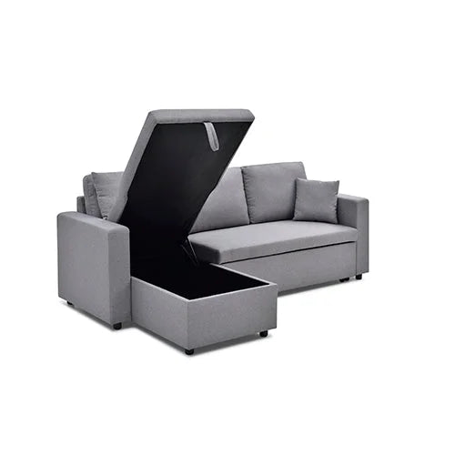 Multifunctional Sofa Bed Fabric Upholstery Chaise Section
