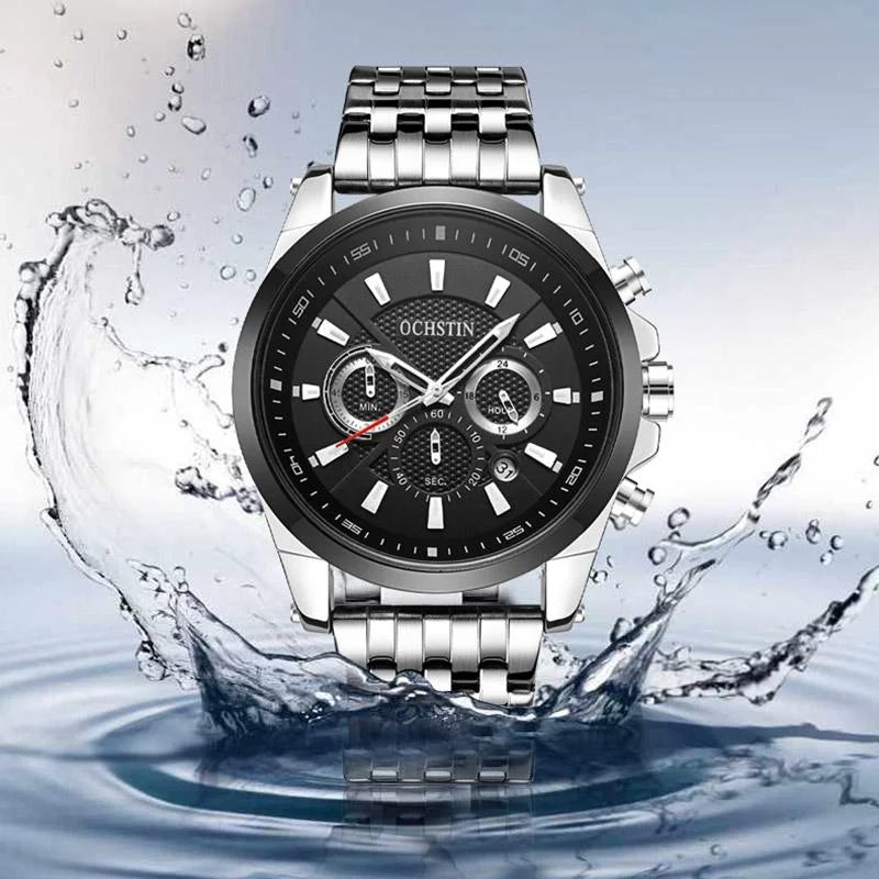 Multifunctional Steel Strap Men Watch - Fashionable Quartz