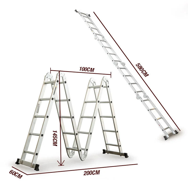Multipurpose Ladder 5.8m Aluminium Extension Folding