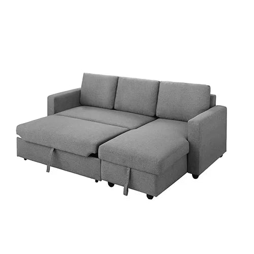 Murry 2 Seater Sofa Bed with Pull-Out Storage Corner Lounge