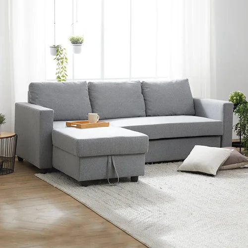 Murry 2 Seater Sofa Bed with Pull-Out Storage Corner Lounge