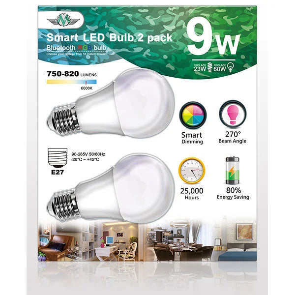MV Smart Bulb 9W E27 Twin Pack (Apple App Only)