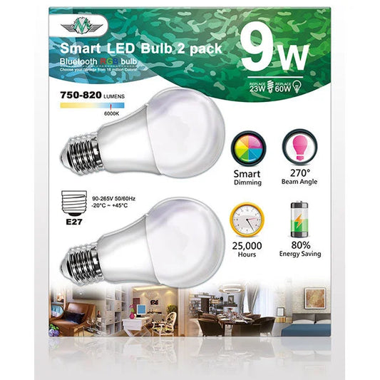 MV Smart Bulb 9W E27 Twin Pack (Apple App Only)