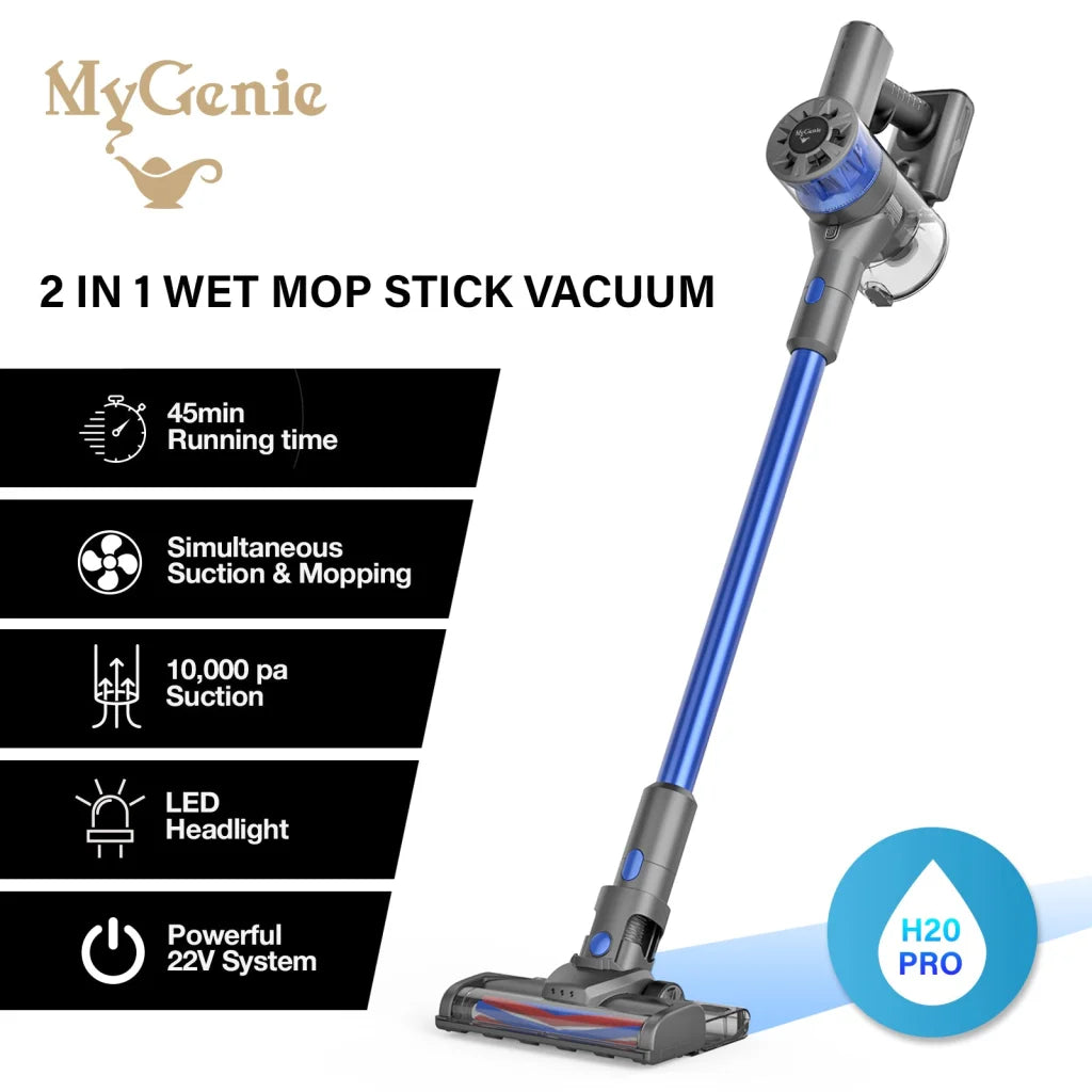 Blue vacuum mop attachment with cleaner head and fitted adapter