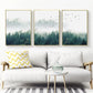 Mystical Forest Canvas Wall Art Set of 3 Gold Frame 60cm x
