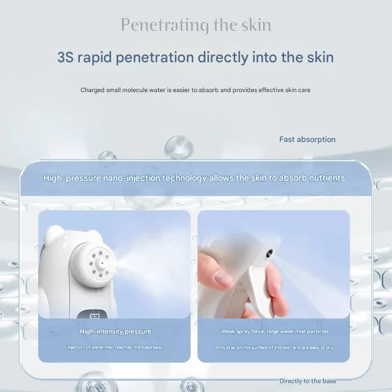 Nano Facial Mist Sprayer & Oxygen Injector - 3 Modes Deep