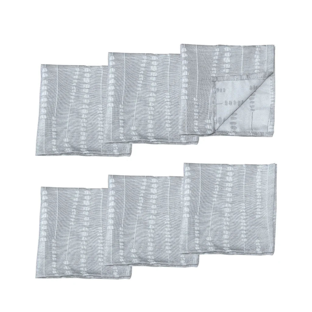 Napkins Set of 6 Jacquard Perline Grey 40 x 40 cm - Home &