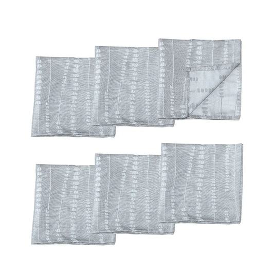 Napkins Set of 6 Jacquard Perline Grey 40 x 40 cm - Home &