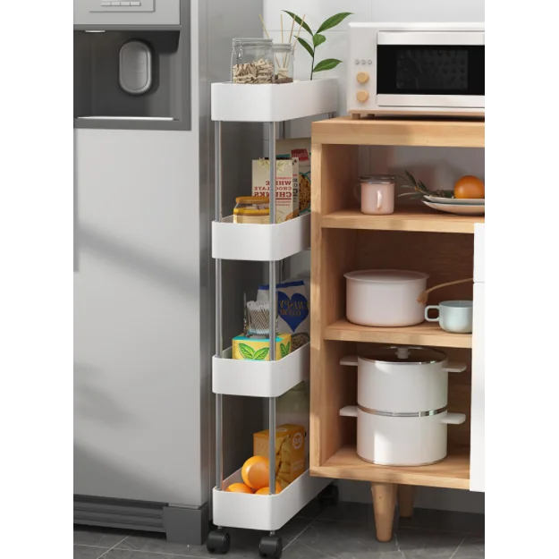 Narrow Rolling Storage Cart 4 Tier - Furniture
