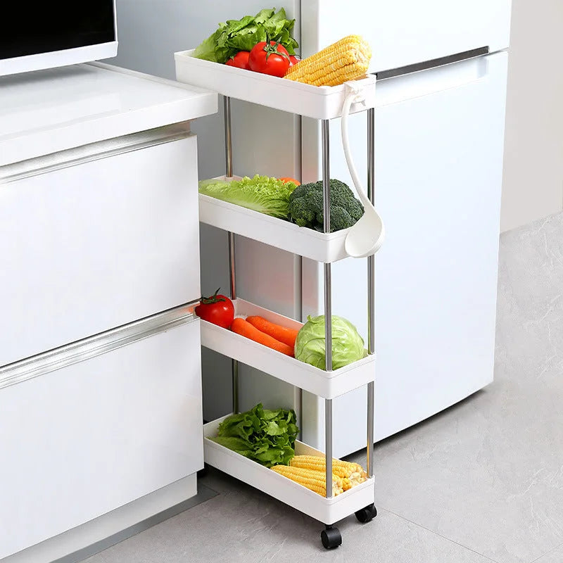Narrow Rolling Storage Cart 4 Tier - Furniture