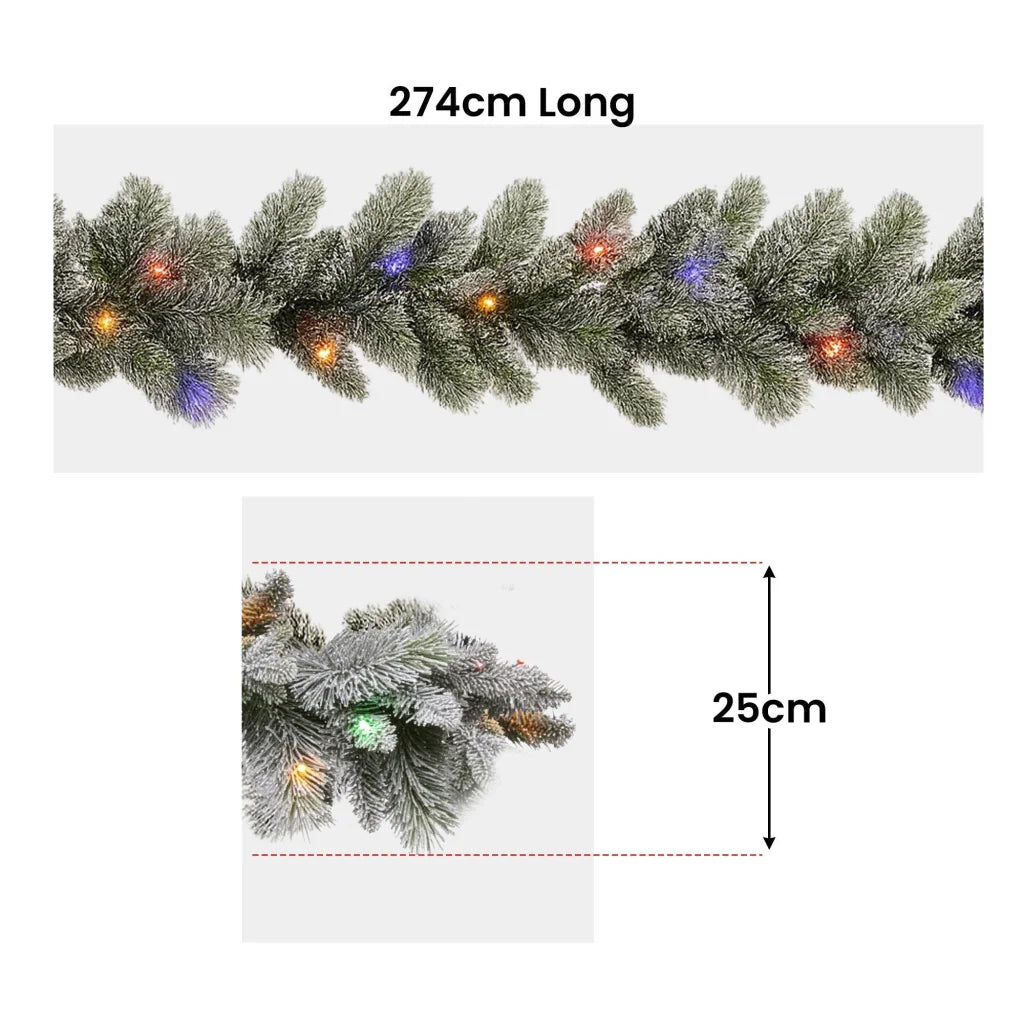 National Tree Company 274cm Pre Lit Snowy Stamford Spruce