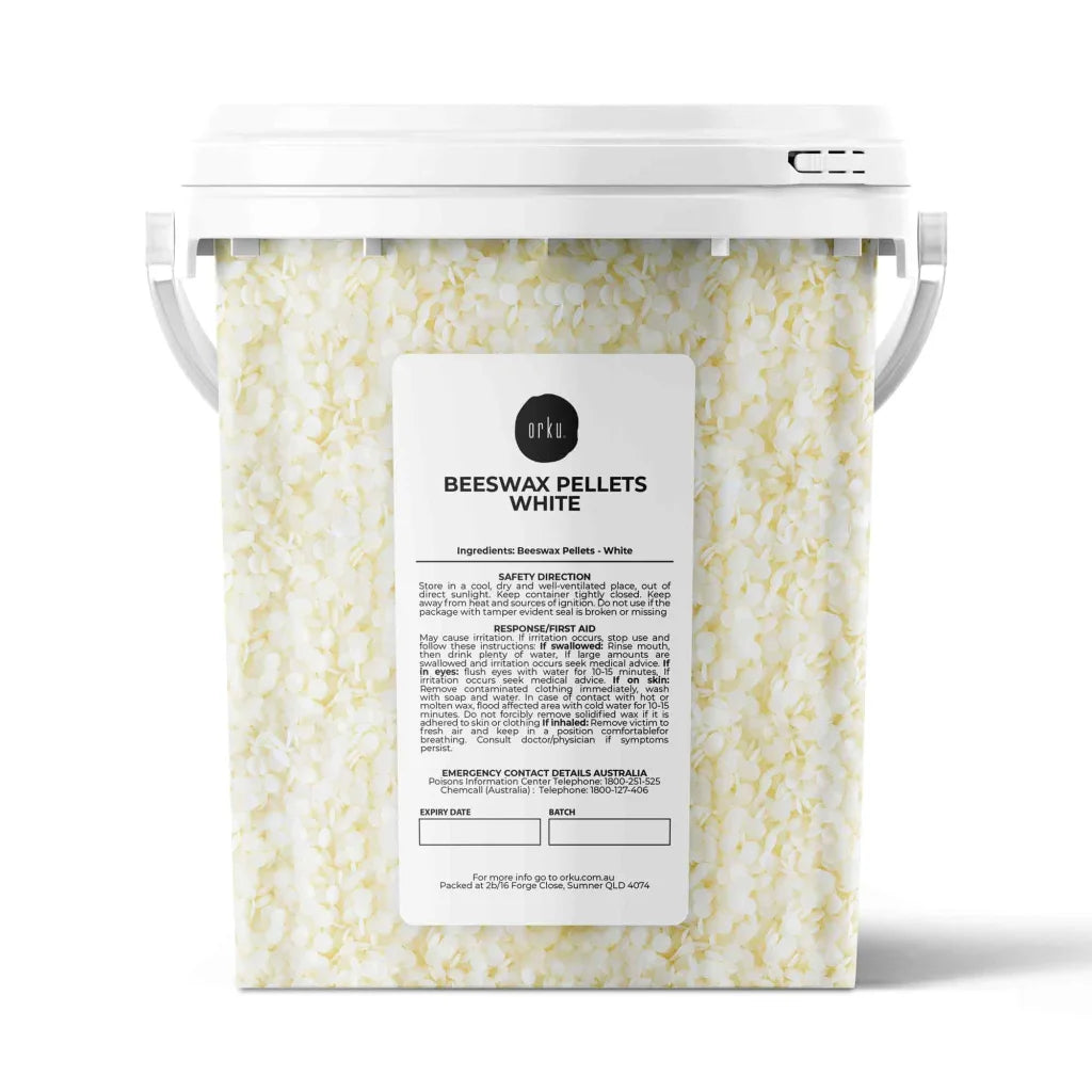 Natural Beeswax Pellets 700g White Tub Pharmaceutical